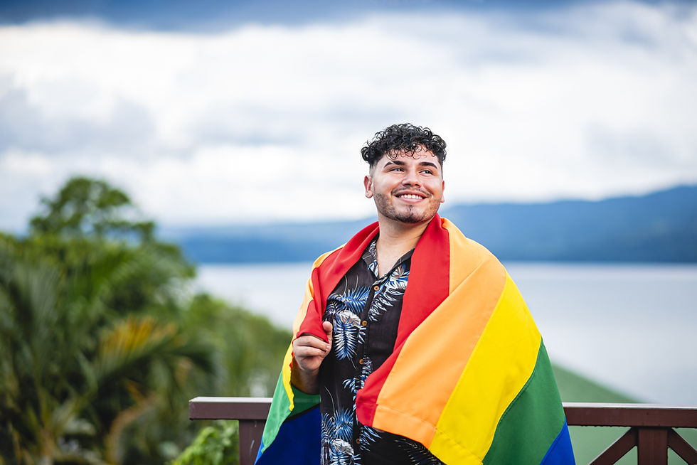 Man with Pride Flag