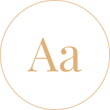 Font visual with the letter A and a circle.