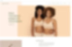 Homepage of website for intimates brand.