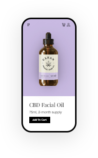 Mobile-friendly CBD online store product page.