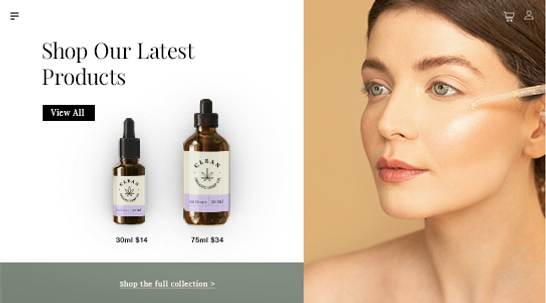 CBD facial oils and an online CBD storefront.