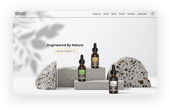 Physicians Preferred CBD eCommerce site storefront with oil tinctures.