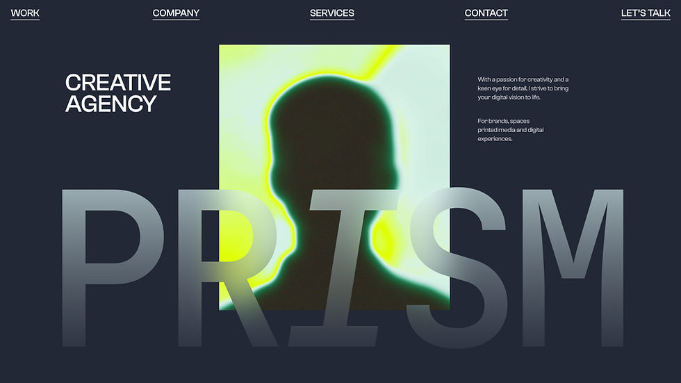 Example of a portfolio site template for a creative agency with large typography. 