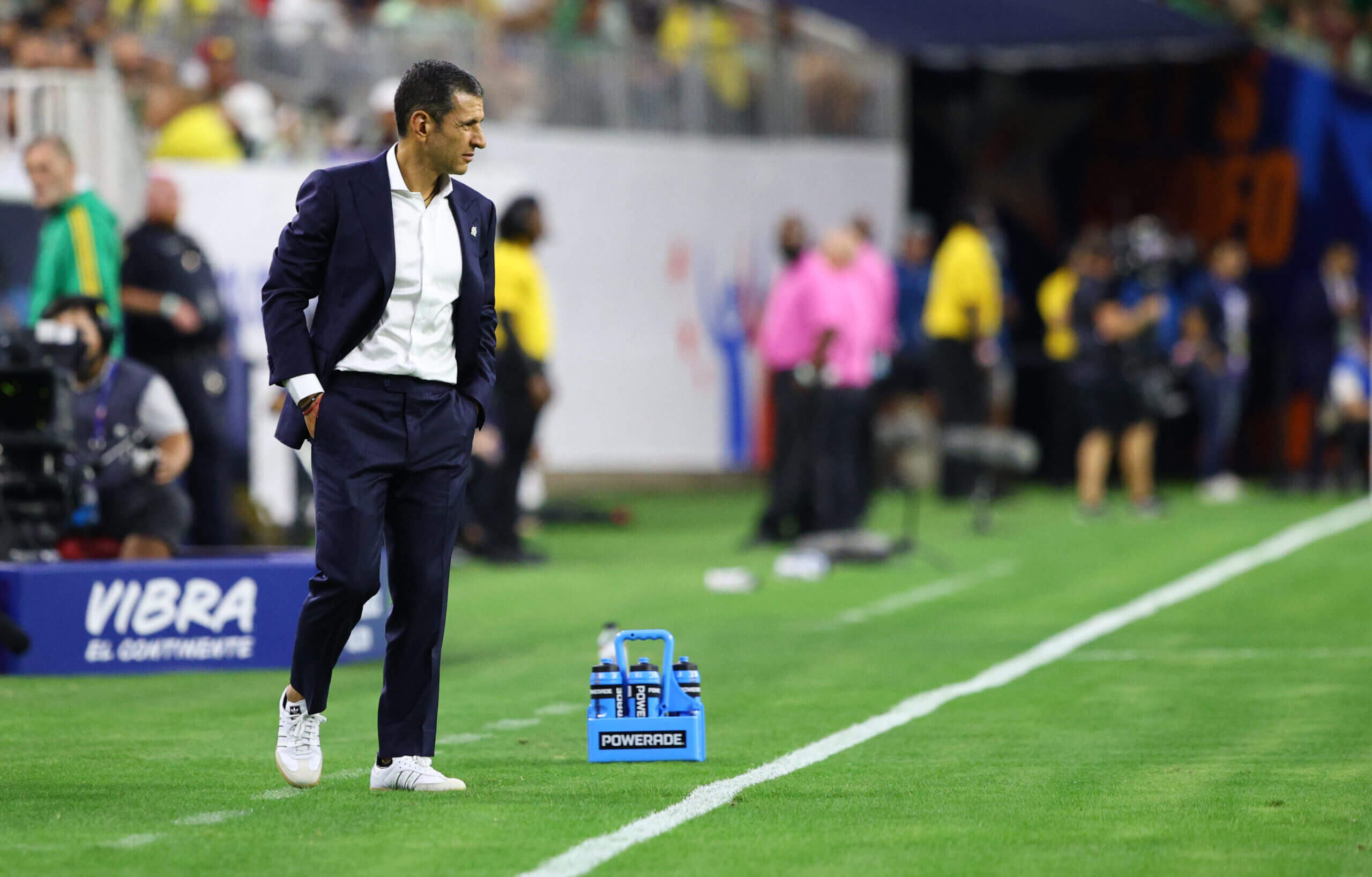 Mexico's coach Jaime Lozano looks on