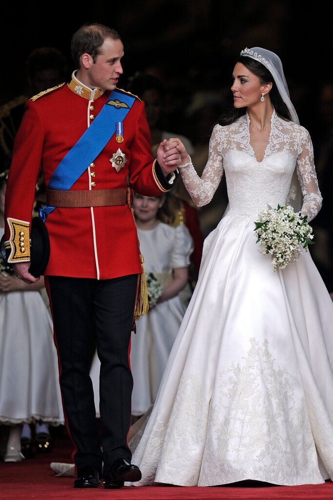 2011年，威廉王子和凱瑟琳在婚禮當天。
