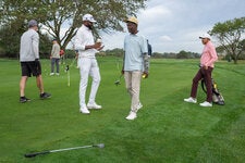 Mike Scott, center left, and Mark Minto, center right, were among the 108 participants in this year’s Brooklyn Open, which was open to any golfer who paid its $175 entry fee.