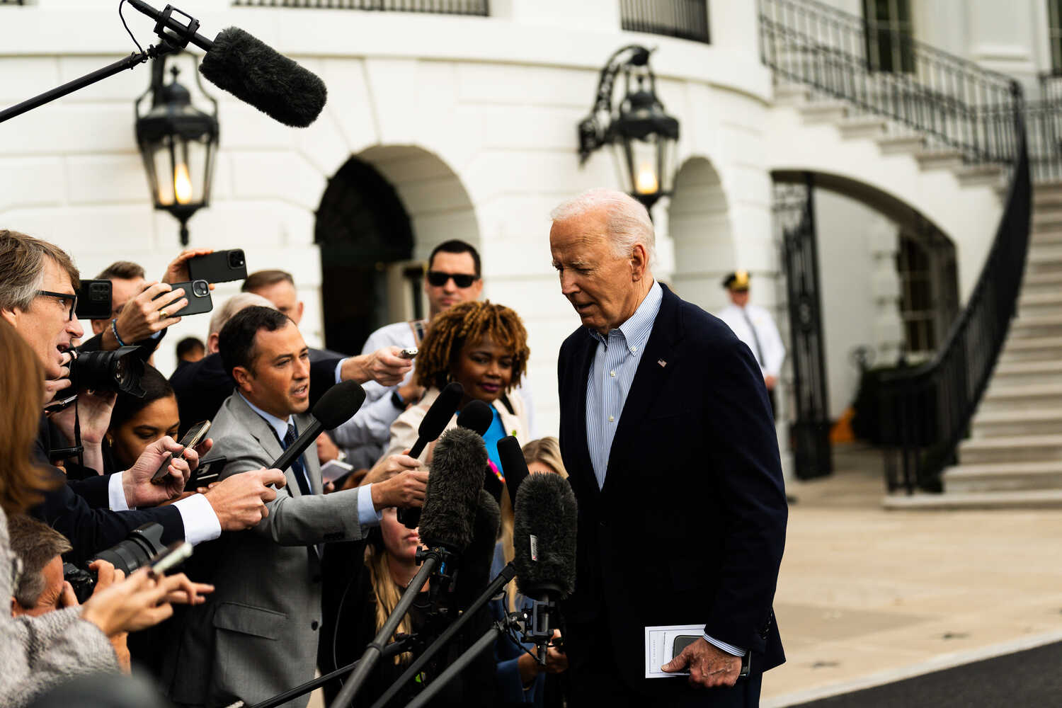 President Biden responded to reporters’ questions at the White House on Thursday.