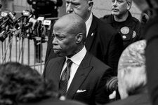 Mayor Eric Adams leaves the courthouse.