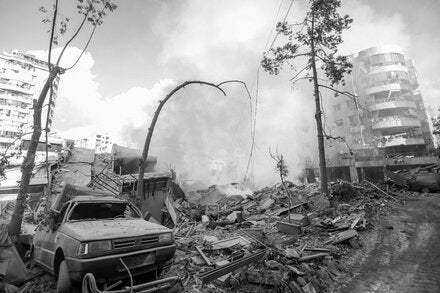 Destruction in a Beirut suburb from an Israeli airstrike this week.