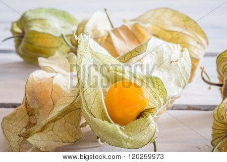 Golden Berries Close-up On A Table