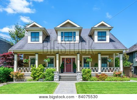 Luxury house on a sunny day.