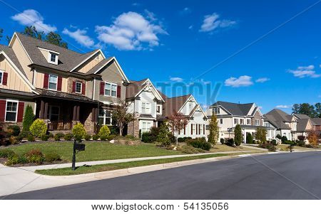 Street of large suburban homes