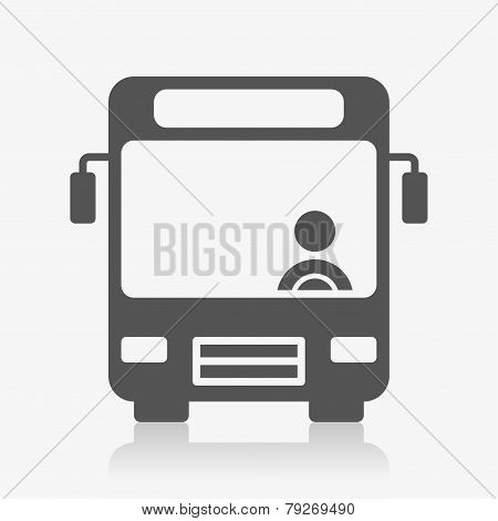 Bus with bus driver icon