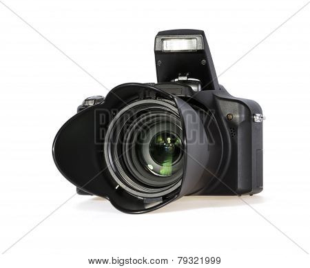 Black Digital Photo Camera On White Background