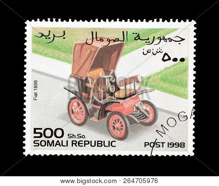 Somali Republic - Circa 1997 : Cancelled Postage Stamp Printed By Somali Republic, That Shows Fiat V