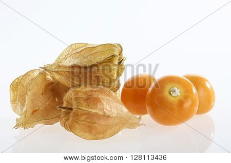 Tropical fruit - Uchuva (Physalis peruviana) on whithe background