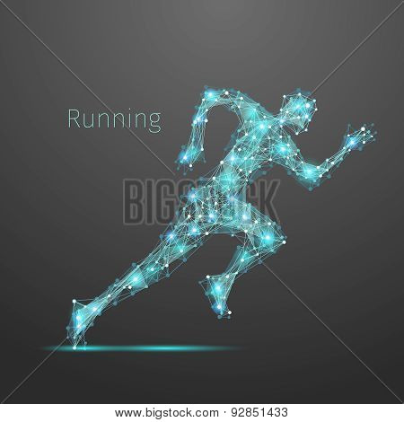 Polygonal running man