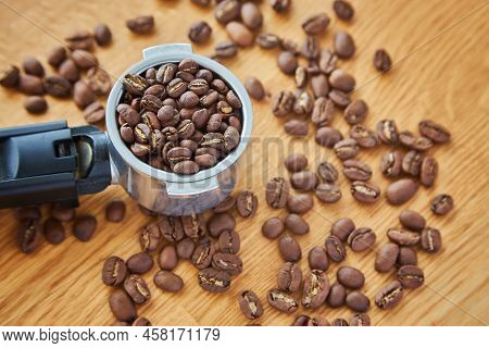 Coffee Beans In The Coffee Horn