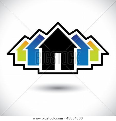 House(home) & Residence Sign For Real Estate- Vector Graphic