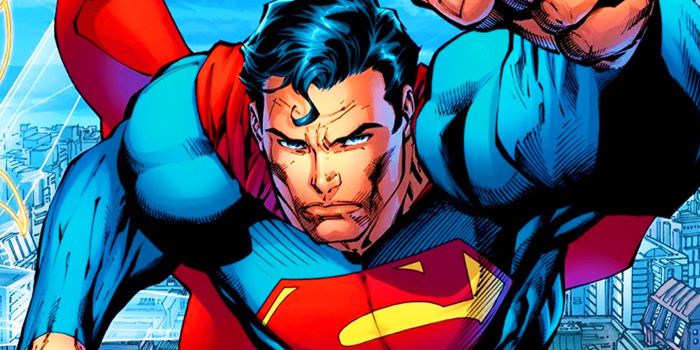 Superman voando em direção ao leitor na DC Comics