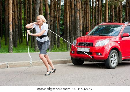 Blonde And Broken Car