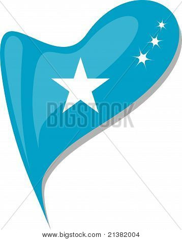 Somali In Heart. Icon Of Somali National Flag. Vector