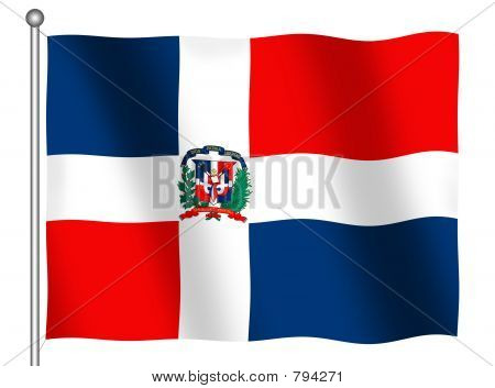 Flag of the Dominican Republic Waving