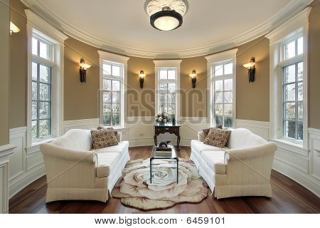 Living Room With Lighting Scones