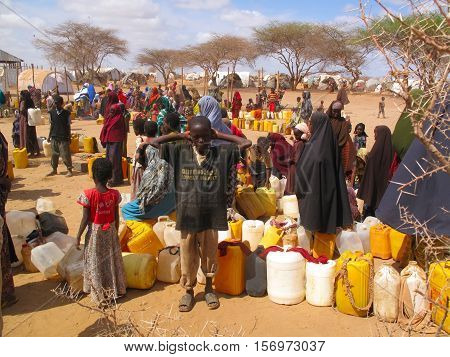 DADAAB, SOMALIA-AUGUST 15: Unidentified children live in the Dadaab refugee camp where thousands of Somalis wait for help because of hunger on August 15, 2011 in Dadaab, Somalia.