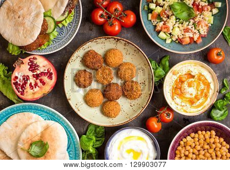 Table Served With Middle Eastern Traditional Dishes