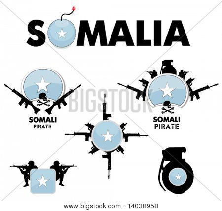 vector design set - somali pirates