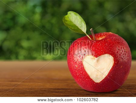 Heart Shape on Apple.