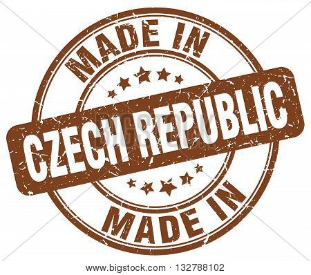 made in Czech Republic brown round vintage stamp.Czech Republic stamp.Czech Republic seal.Czech Republic tag.Czech Republic.Czech Republic sign.Czech.Republic.Czech Republic label.stamp.made.in.made in.