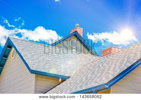 House Roof and Roofing Business Concept Photo. Home Construction Theme.