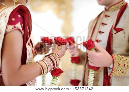 Amazing Hindu Wedding Ceremony. Details Of Traditional Indian Wedding.