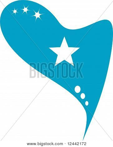 somali in heart. Icon of somali national flag