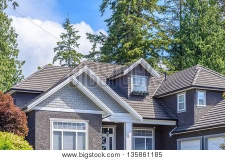 The roof of the house or apartment building.