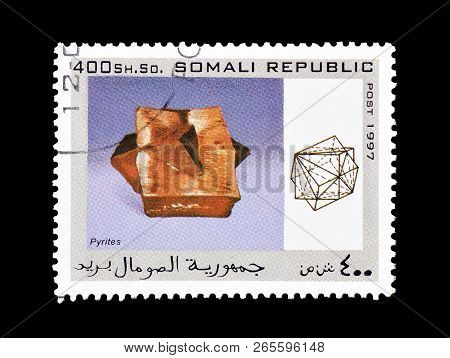 Somali Republic - Circa 1997 : Cancelled Postage Stamp Printed By Somali Republic, That Shows Pyrite