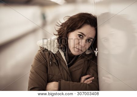 Unhappy Young Woman Suffering From Depression And Stress Feeling Miserable Lonely And Hopeless In Em