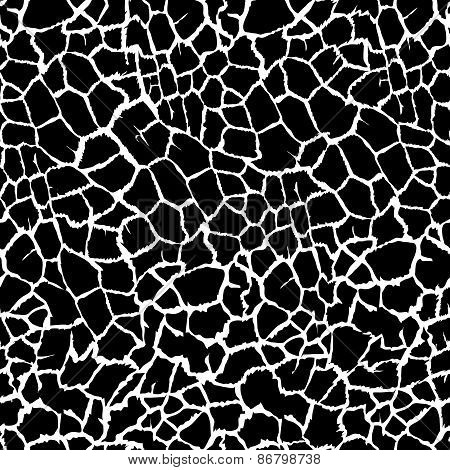 Somali Giraffe Black White Vector Seamless Pattern