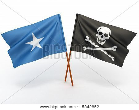 Flag Of Somali And Holly Roger