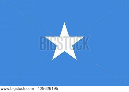 National Flag Of Somalia Original Size And Colors Vector Illustration, Calanka Soomaaliya Or Somali 