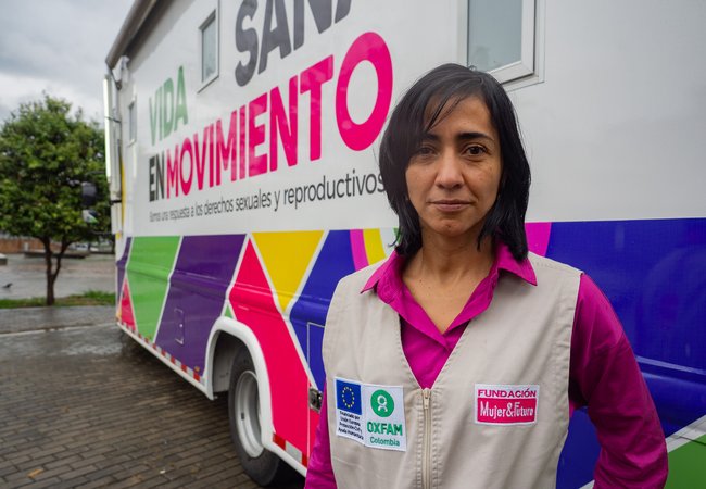 Johanna Duran Gomez, director of Fundación Mujer y Futuro, at the Sex Truck, a mobile clinic focused on reproductive health services and women’s rights in Bucaramanga, Colombia.