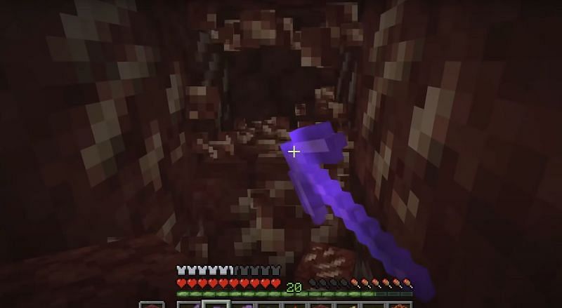 Strip mining in the Nether (Image via Mojang)