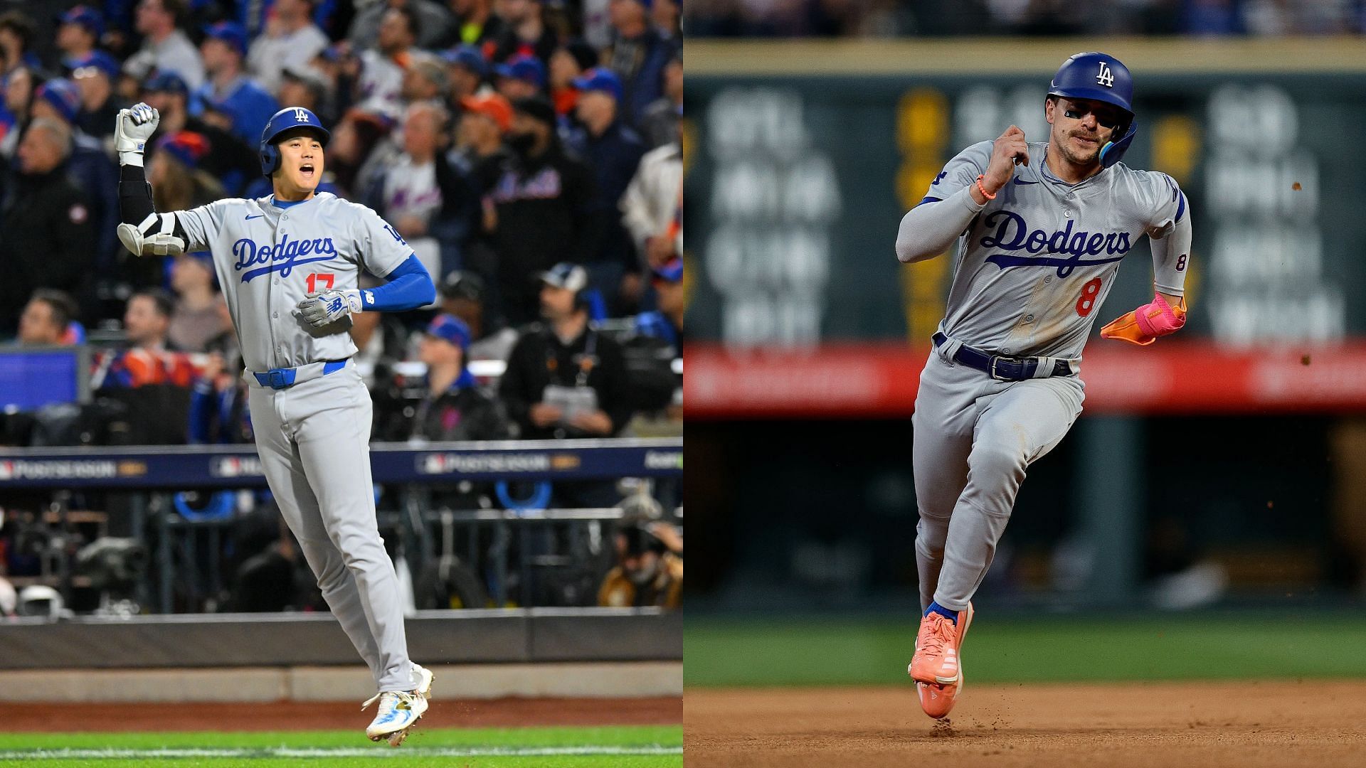 Shohei Ohtani and Kike Hernandez celebrate with a Dragon Ball celebration. Source - Imagn