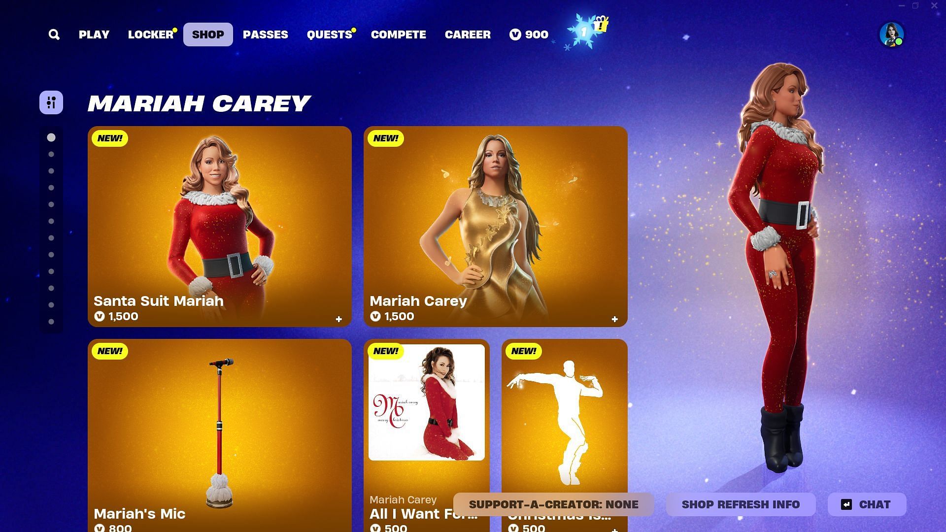 You can purchase the Mariah Carey skin in Fortnite individually (Image via Epic Games)