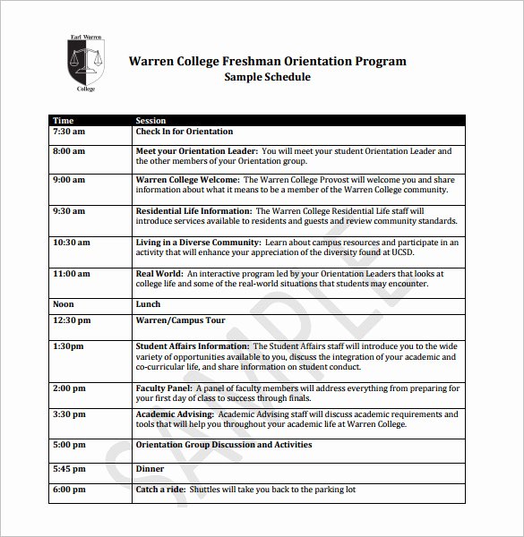 Employee Training Program Template Inspirational 10 orientation Schedule Templates &amp; Samples Doc Pdf