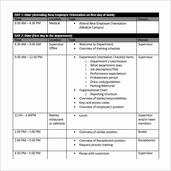 Employee Training Program Template Inspirational 13 Employee Schedule Samples