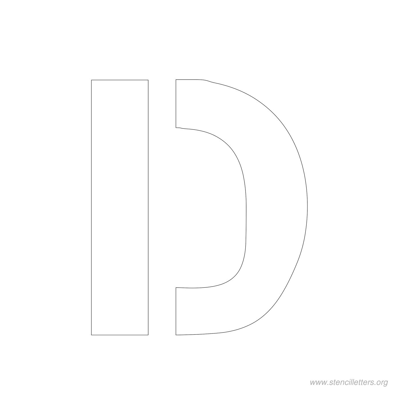 3 inch stencil letter d