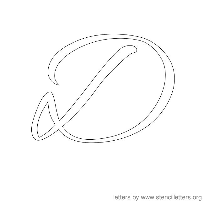 Cursive Letter Stencils D